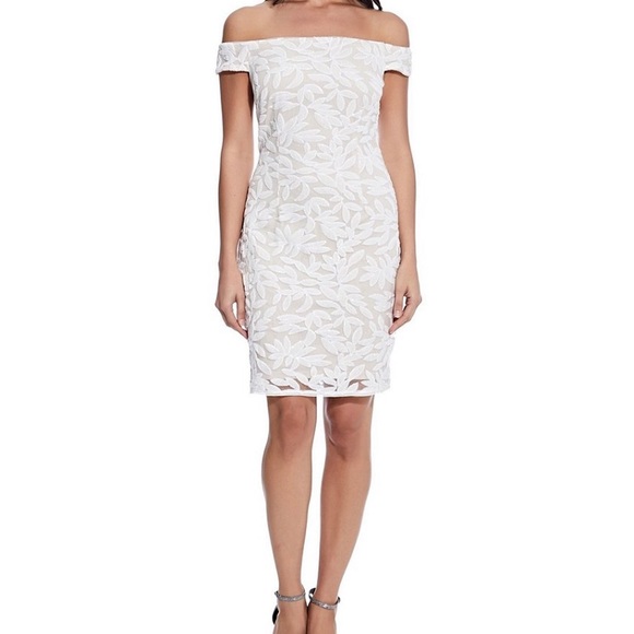 Adrianna Papell Dresses & Skirts - NWT Adrianna Papell Sequined Leaf White Dress